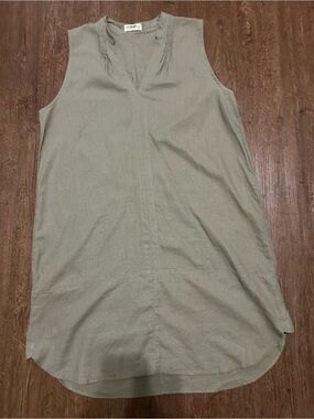 4OUR DREAMERS Olive Green Pintuck V-Neck dress